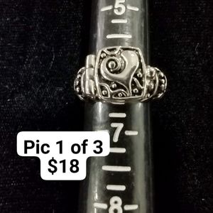 Women's silver heart ring
